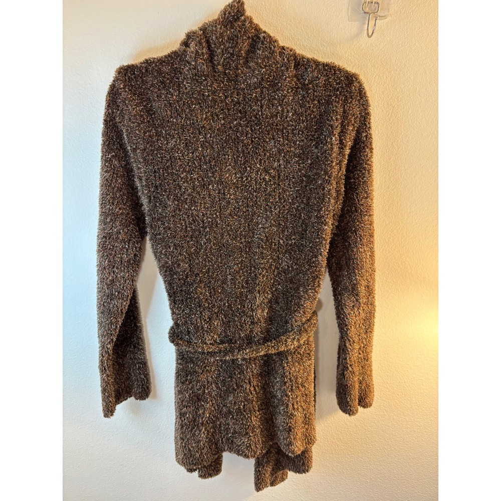White Stag Woodland Brown Fuzzy Eyelash Knit Belted Cardigan Sweater Large - Picture 2 of 7